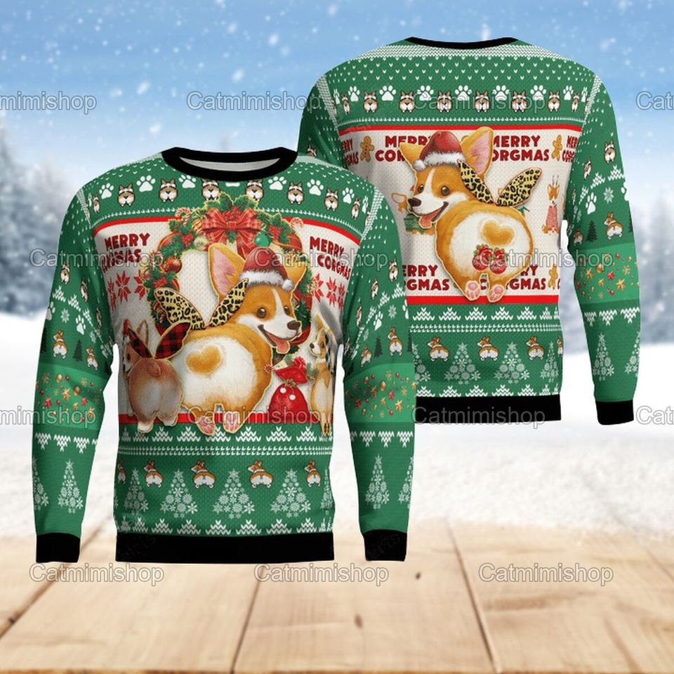 Corgi Ugly Christmas Sweater - Fun Apparel for Dog Lovers