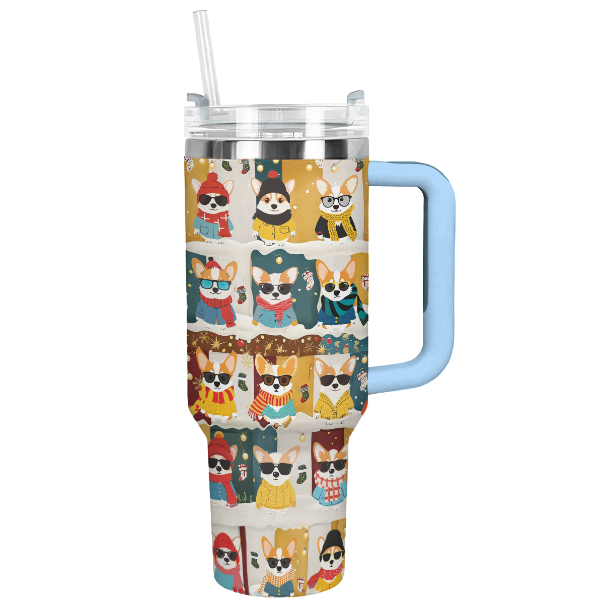 Corgi Winter Fashion Christmas Custom Stanley Cup 40 oz 30 oz Tumbler With HandleTVC2301501
