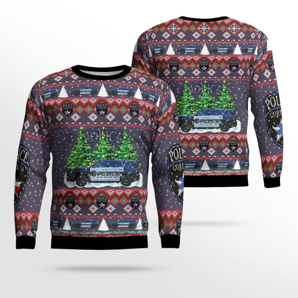Corinth Texas Corinth Police Department AOP Ugly Sweater Xmas Unisex Sweater Christmas Gifts For Men Women