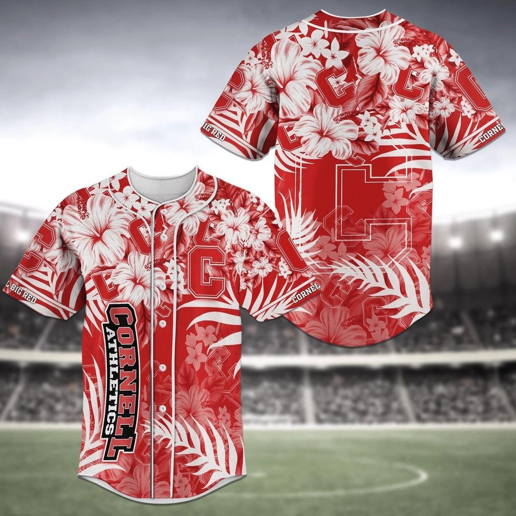 Cornell Big Red Ncaa Baseball Jersey Shirt Flower