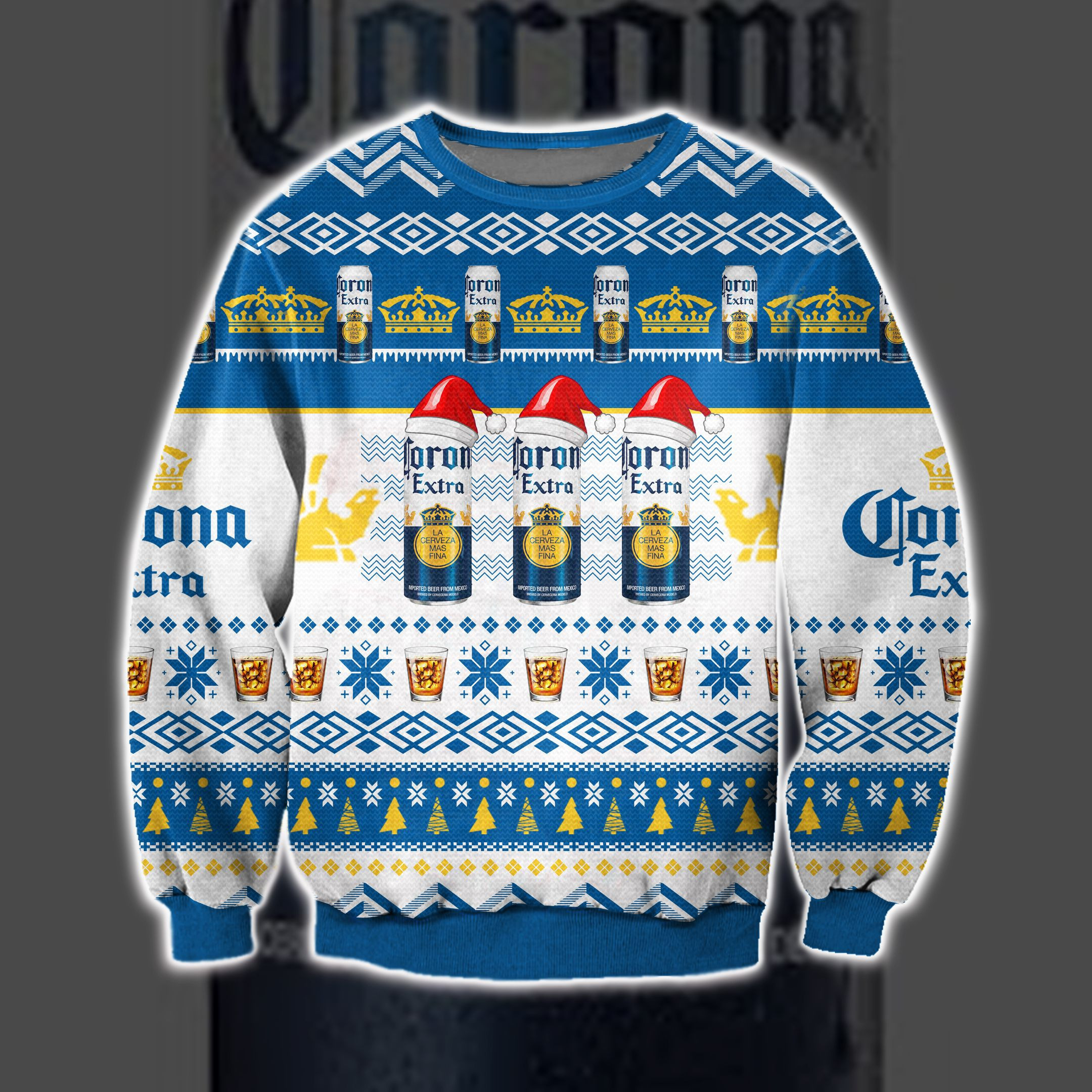 Corona Extra Beer 3D All Over Print Ugly Christmas Sweater Adult 3D Funny Matching for family