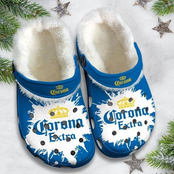 Corona Extra Beer Crocs Crocband Fleece Lined Clogs Shoes Comfortable For Men Women and Kids In Winter