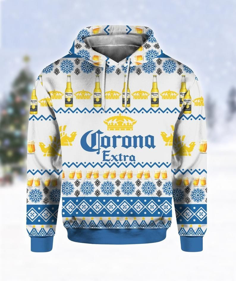 Corona Extra Beer Ugly Christmas Sweater Adult 3D Funny Matching for family
