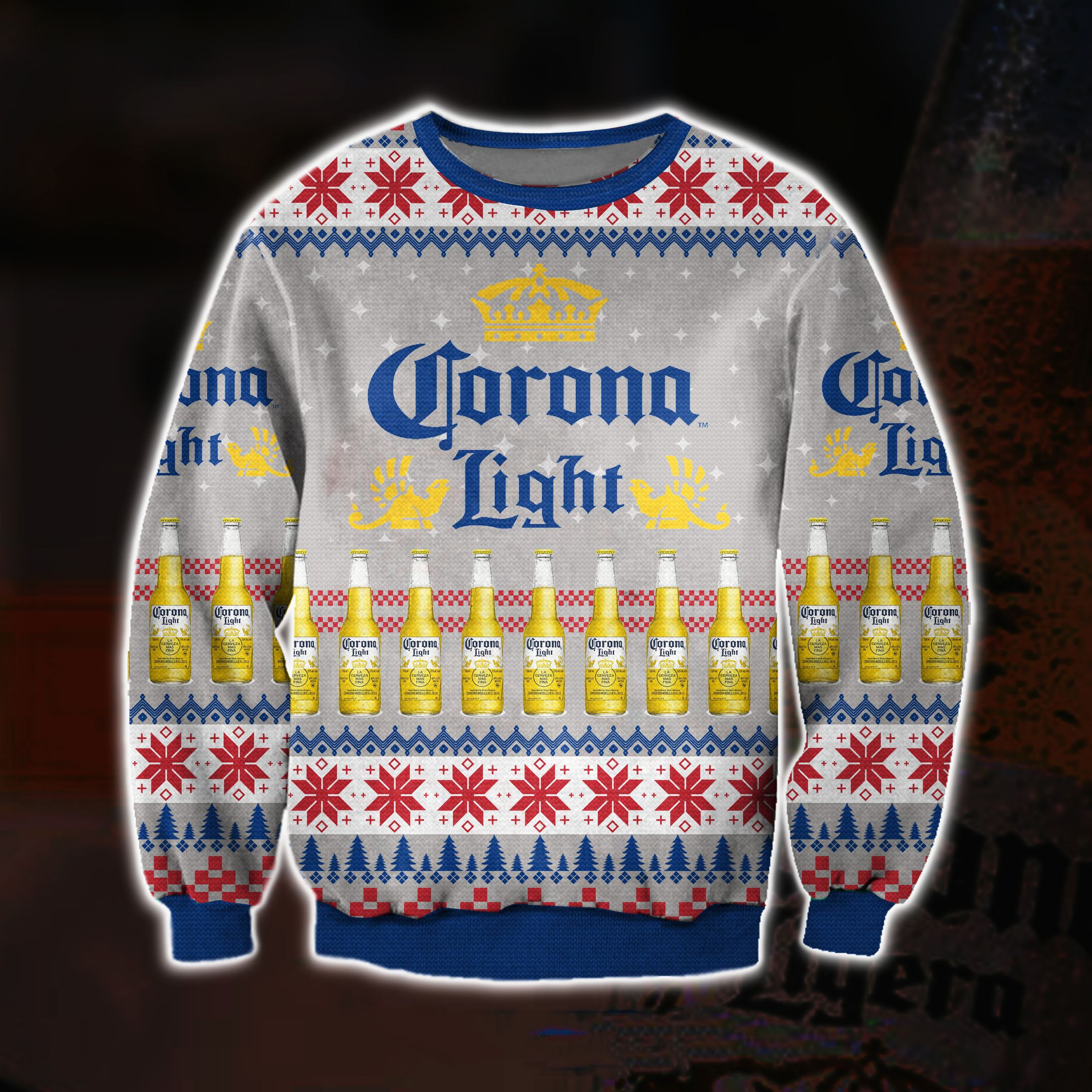 Corona Light Beer 3D All Over Print Ugly Christmas Sweater Adult 3D Funny Matching for family
