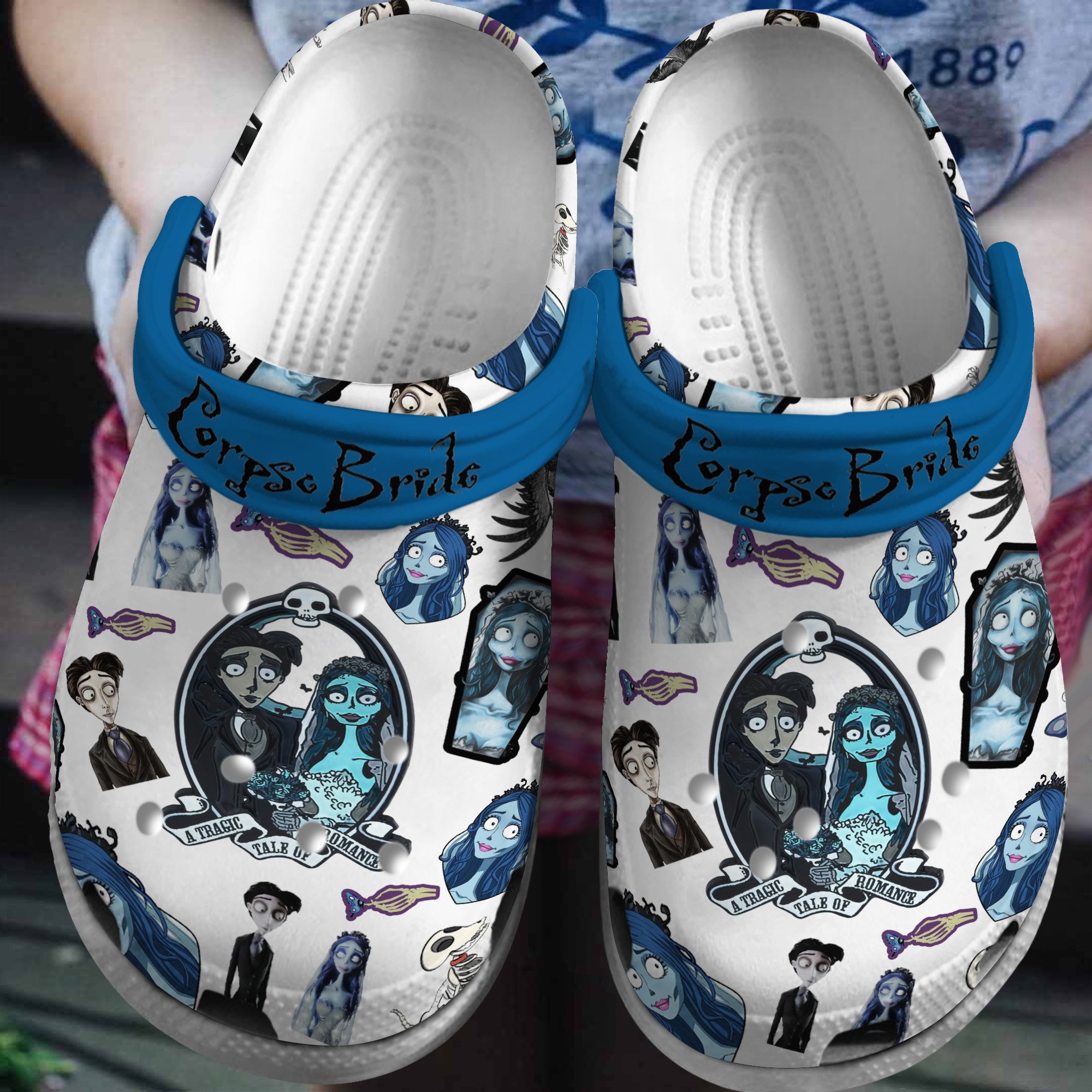 Corpse Bride Cartoon Crocs Crocband Clogs Shoes Comfortable For Men Women and Kids