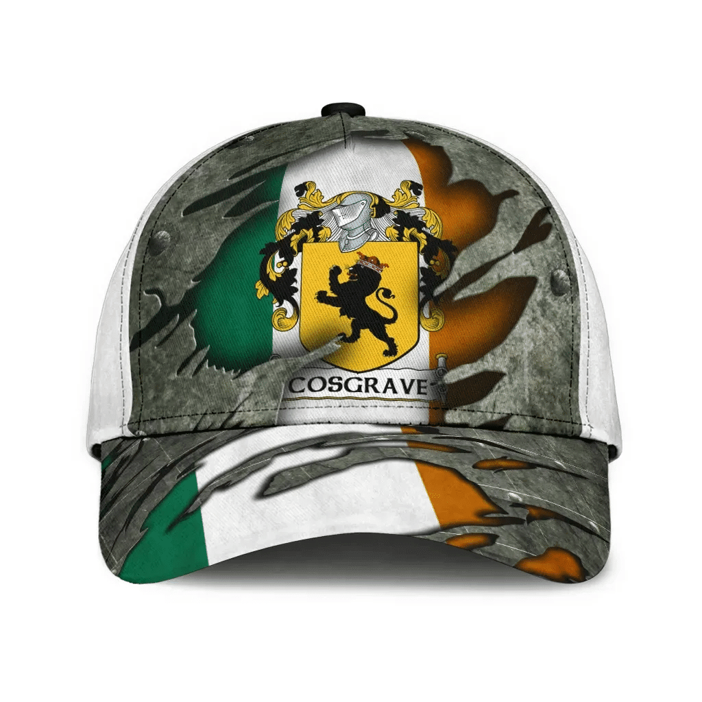 Cosgrave Coat Of Arms - Irish Family Crest Hat Classic Cap 3D Trucker Hats Custom Hats Gifts For Men & Women