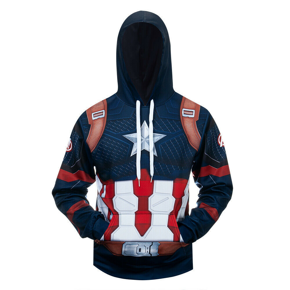 Costume Captain America Suit 3D All Over Print Hoodie, Zip Hoodie