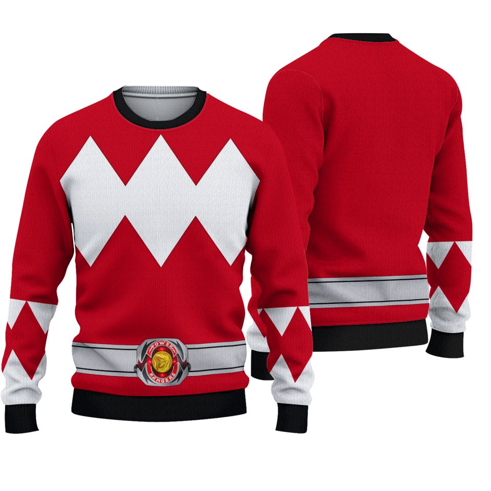 Costume Red Ranger, MMPR Cosplay Costume Halloween 3D Sweatshirt