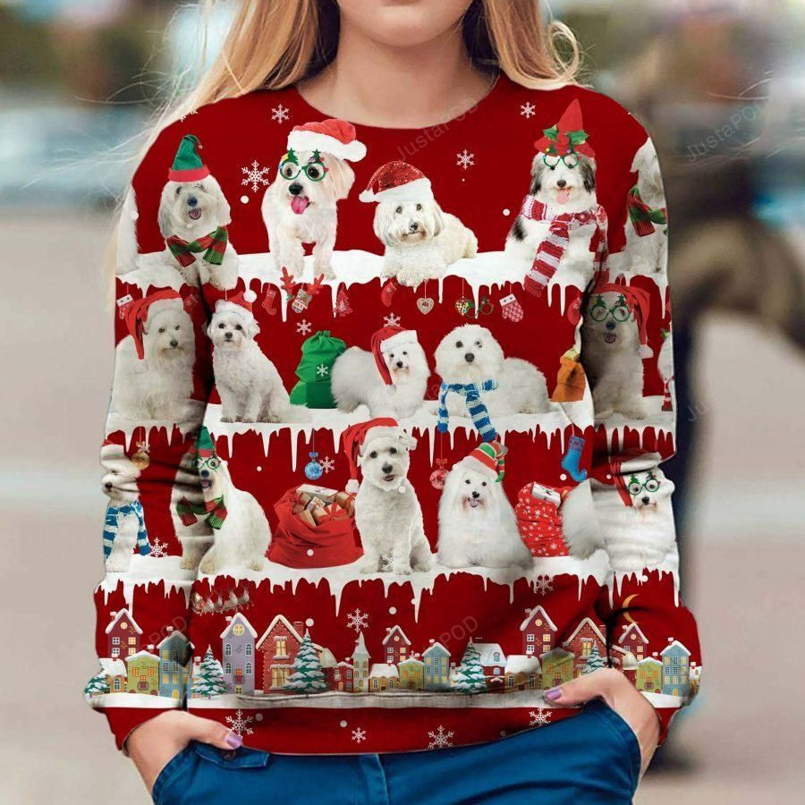Coton De Tulear Dog Ugly Christmas Sweater Adult 3D Funny Matching for family
