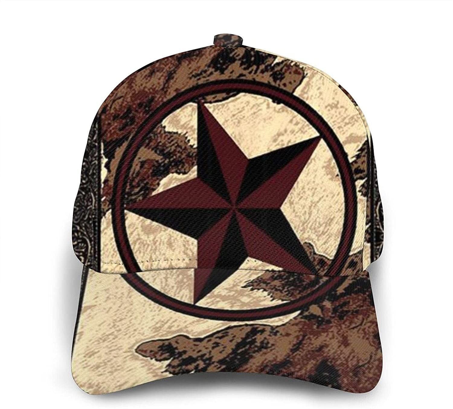 Country Rustic Western Star Cowboy Adjustable Snapback Unisex 3D Printing Baseball Cap Trucker Hats Sports Trucker Hats Custom Hats Gifts For Men & Women