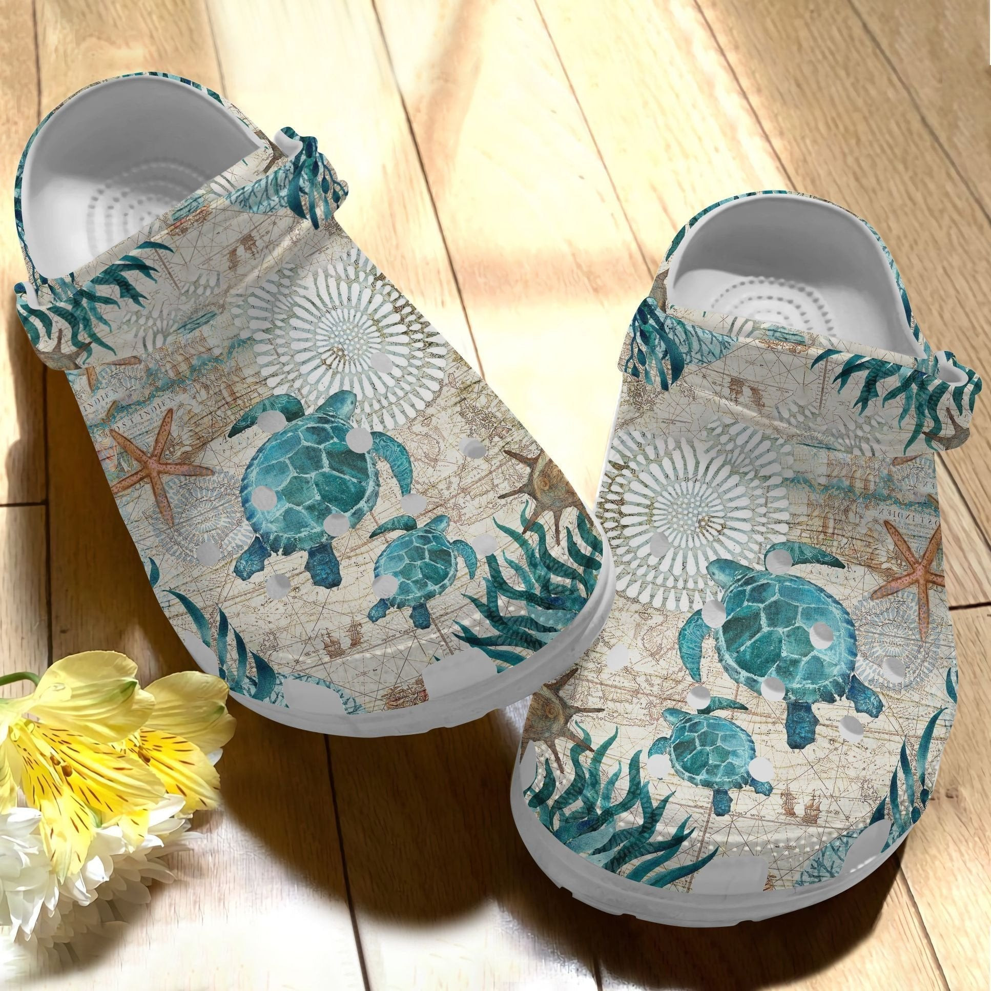 Couple Turtles Love The Ocean Shoes Crocbland Clog For Women Men