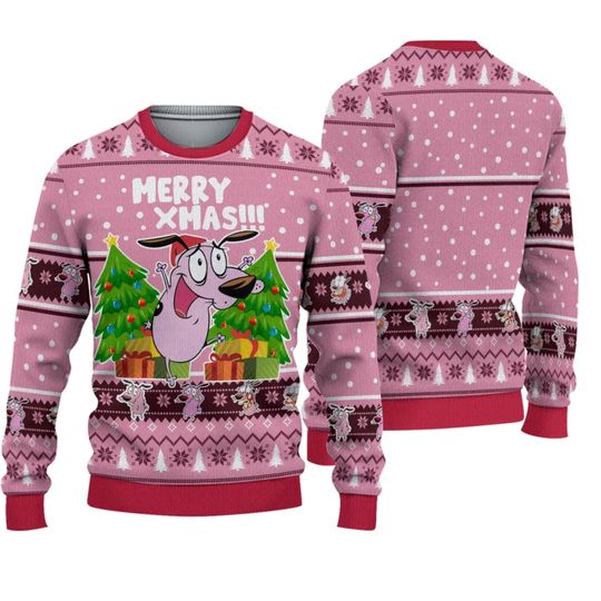 Courage The Cowardly Dog Christmas Ugly Sweater - Image 2