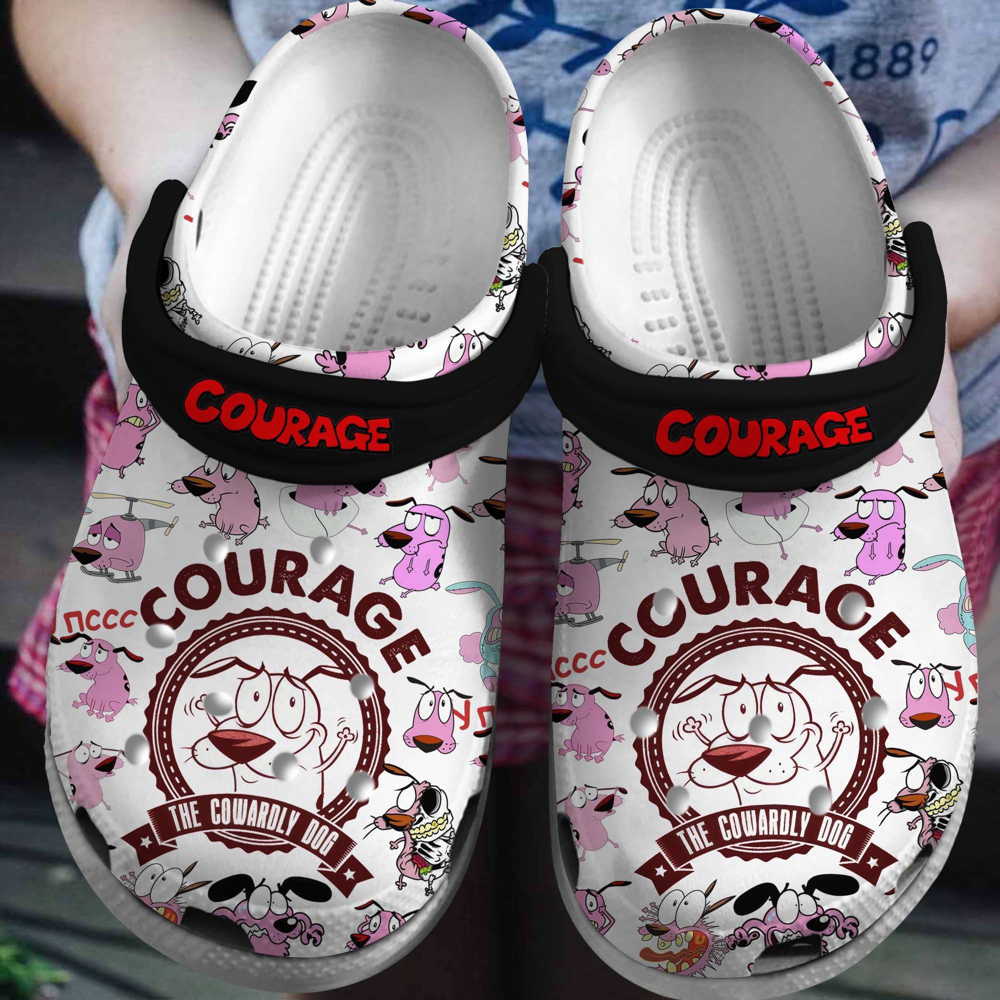 Courage The Cowardly Dog TV Series Crocs Crocband Clogs Shoes Comfortable For Men Women and Kids