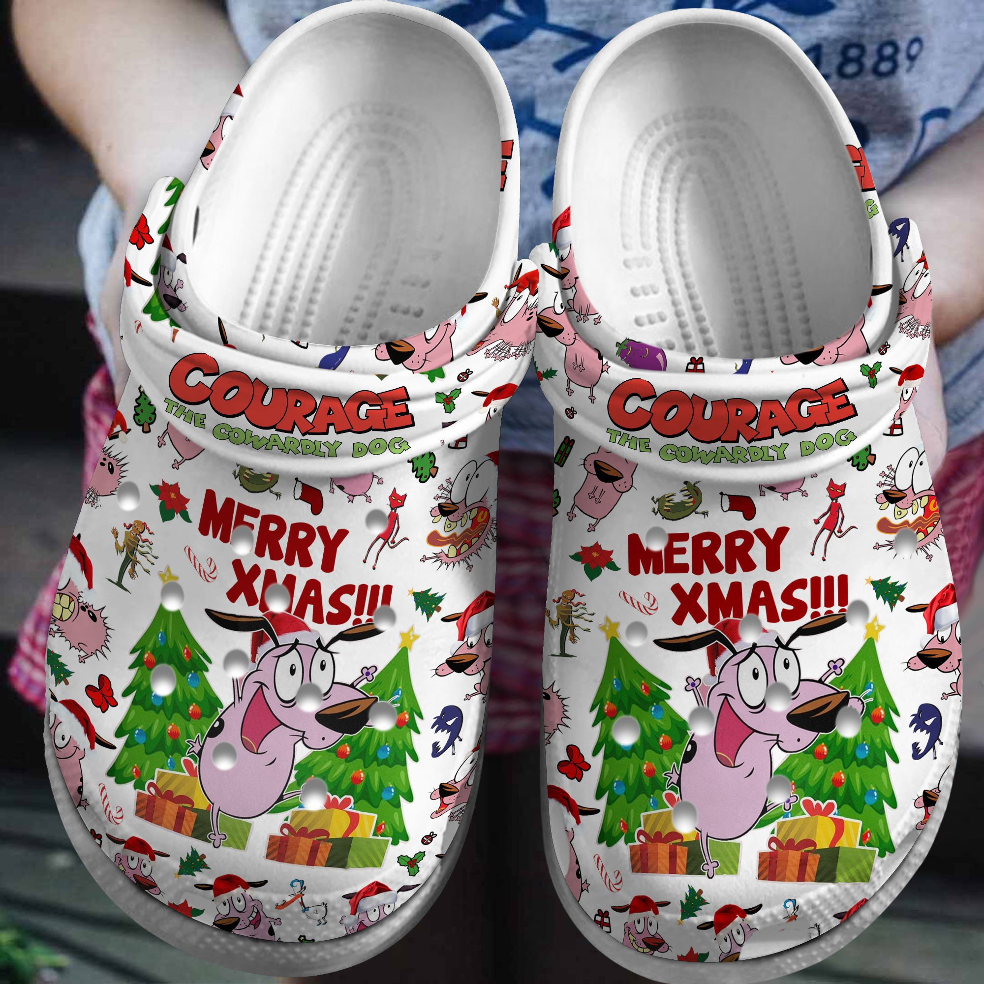 Courage The Cowardly Dog TV Series Crocs Crocband Clogs Shoes Comfortable For Men Women and Kids