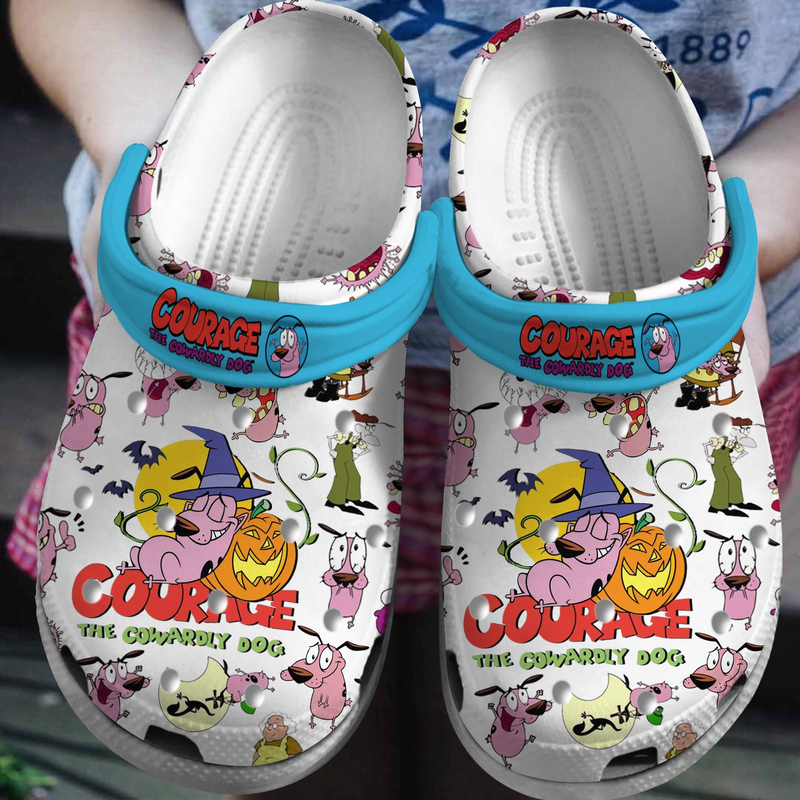 Courage The Cowardly Dog TV Series Crocs Crocband Clogs Shoes Comfortable For Men Women and Kids