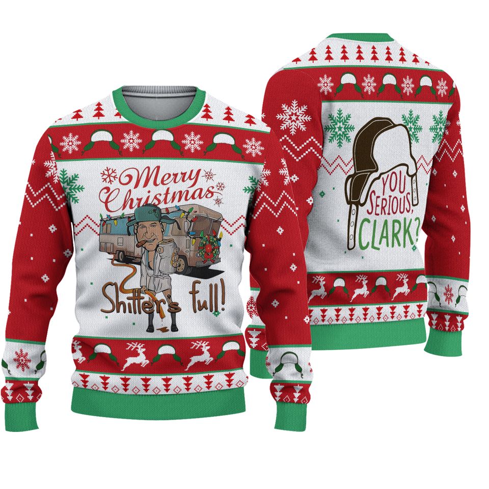 Cousin Eddie Ugly Sweater, National Lampoons Holiday Sweater, Shitters Full Sweater