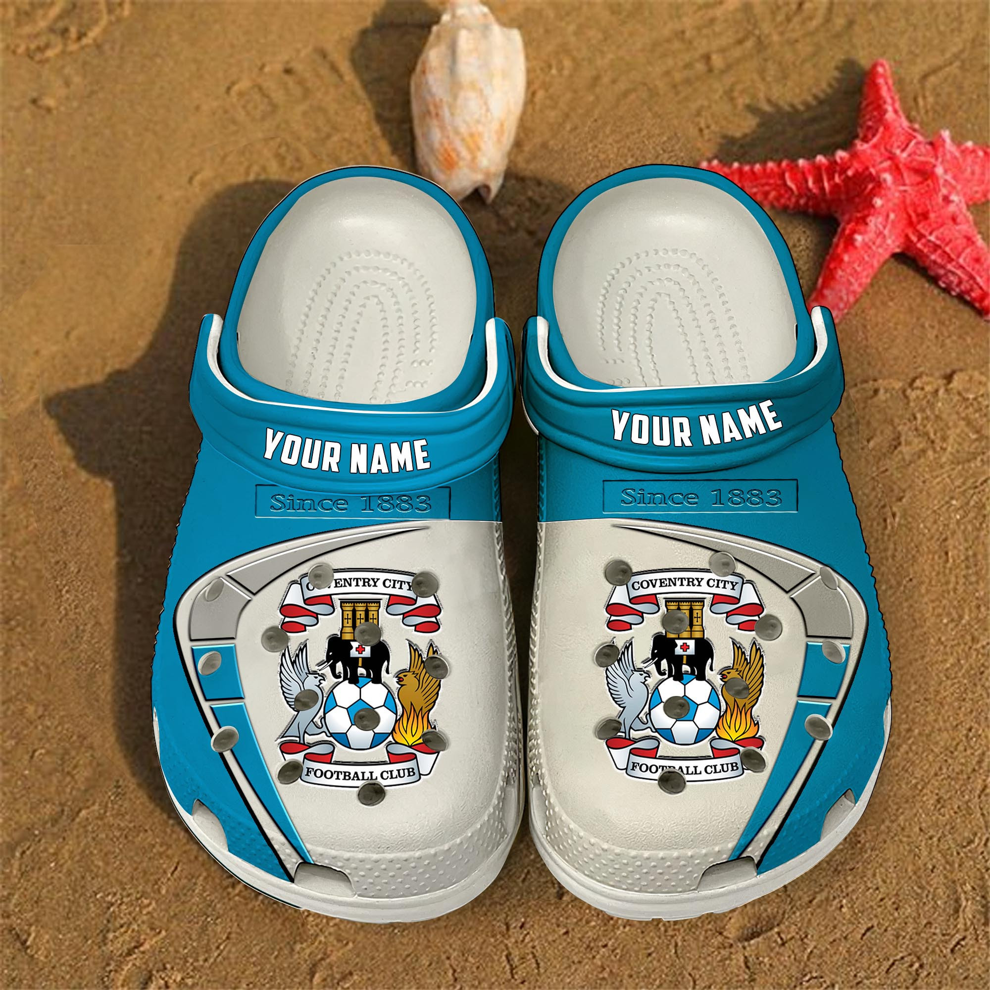 Coventry City EFL Crocs Crocband Clogs Shoes Comfortable For Men Women and Kids