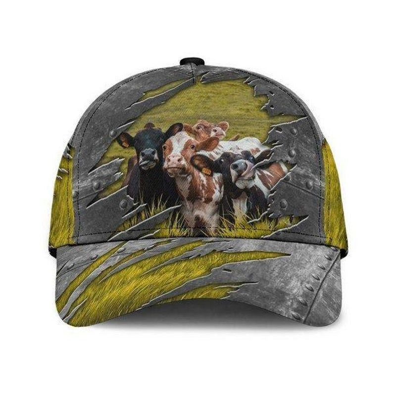 Cow Classic Cap 3D, Scratch Cow Classic Cap 3D, Beautifull Classic Cap, Farmer Hat, Cow Trucker Caps Trucker Hats Custom Hats Gifts For Men & Women