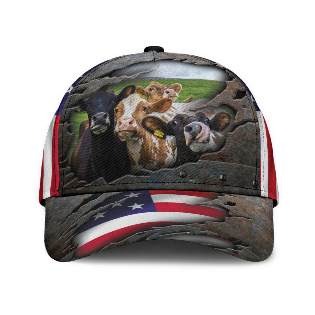 Cow Classic Cap, Gift for Farmers, Cow Lovers, Chicken Lovers Trucker Hats Custom Hats Gifts For Men & Women