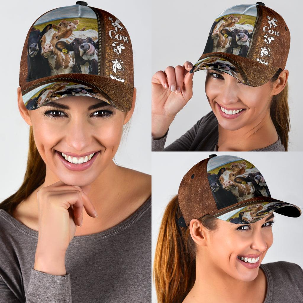 Cow Classic Cap, Gift for Farmers, Cow Lovers, Chicken Lovers Trucker Hats Custom Hats Gifts For Men & Women