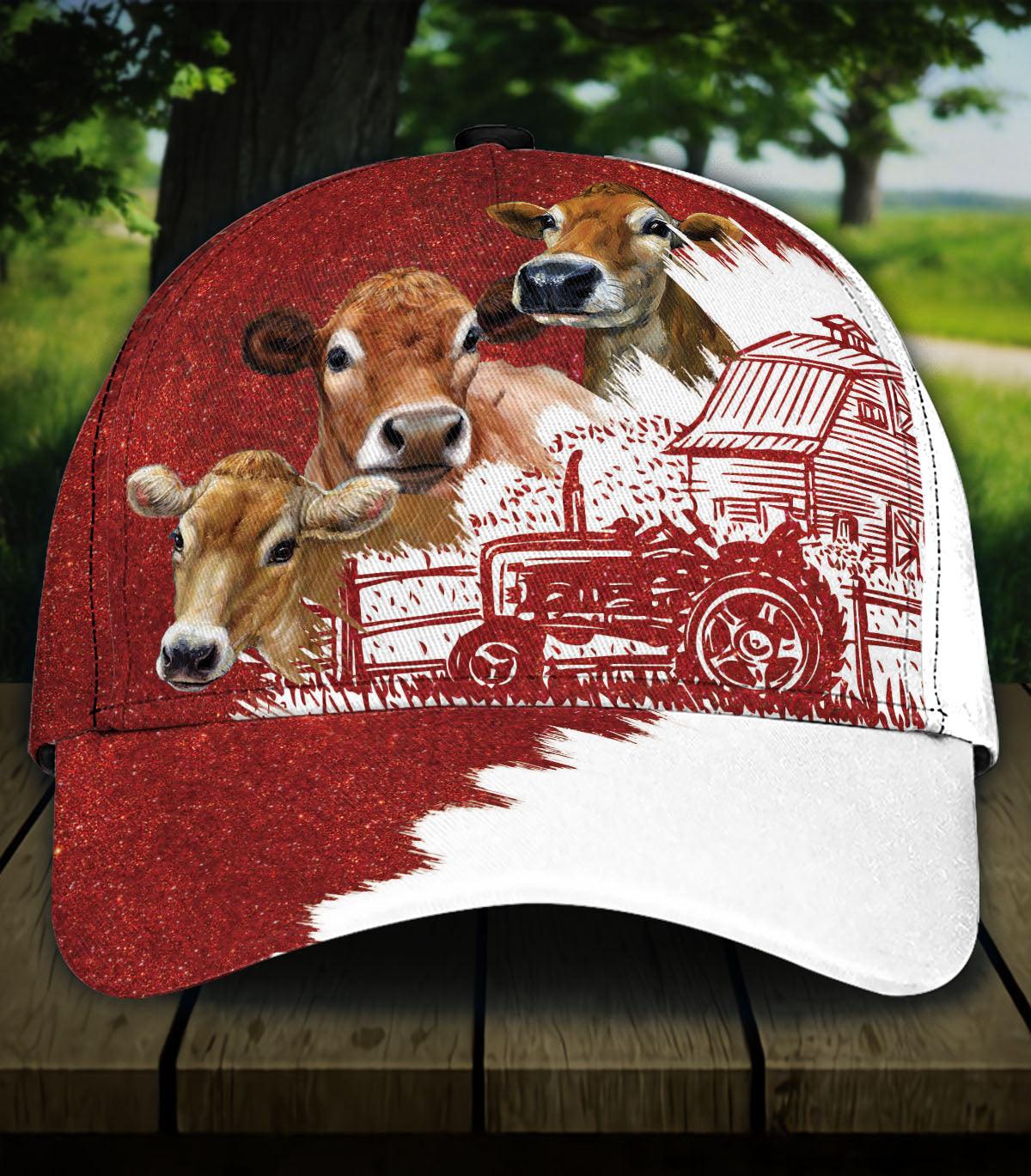 Cow Classic Cap, Gift for Farmers, Cow Lovers, Chicken Lovers Trucker Hats Custom Hats Gifts For Men & Women