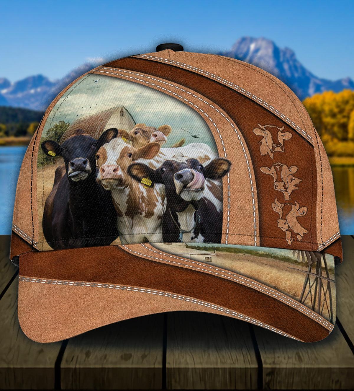 Cow Classic Cap, Gift for Farmers, Cow Lovers, Chicken Lovers Trucker Hats Custom Hats Gifts For Men & Women