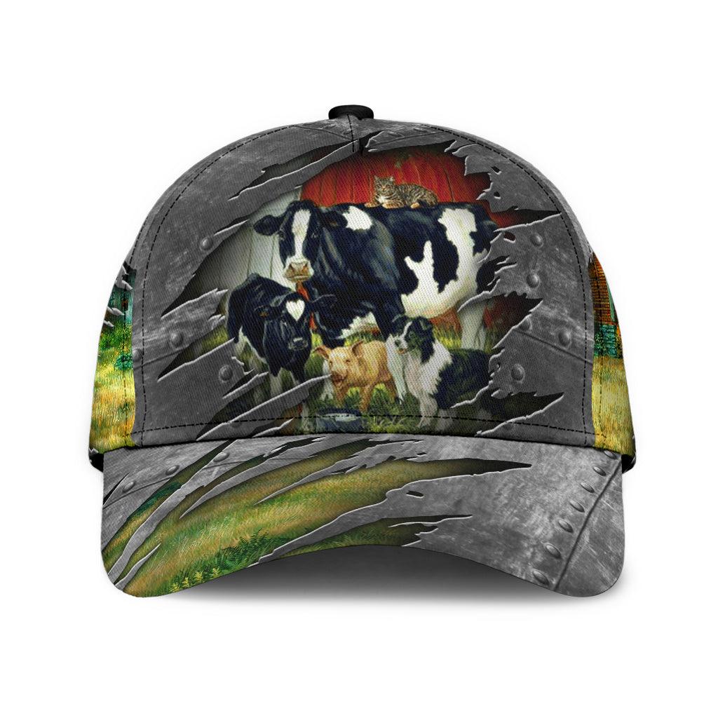 Cow Classic Cap, Gift for Farmers, Cow Lovers, Chicken Lovers Trucker Hats Custom Hats Gifts For Men & Women