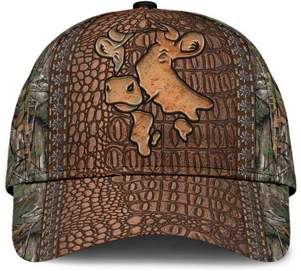 Cow Farm Animal Tree Dry Skin Style Large 3D Printed Unisex Hat Classic Caps Baseball Caps, Curved Snapback Trucker Hats Custom Hats Gifts For Men & Women