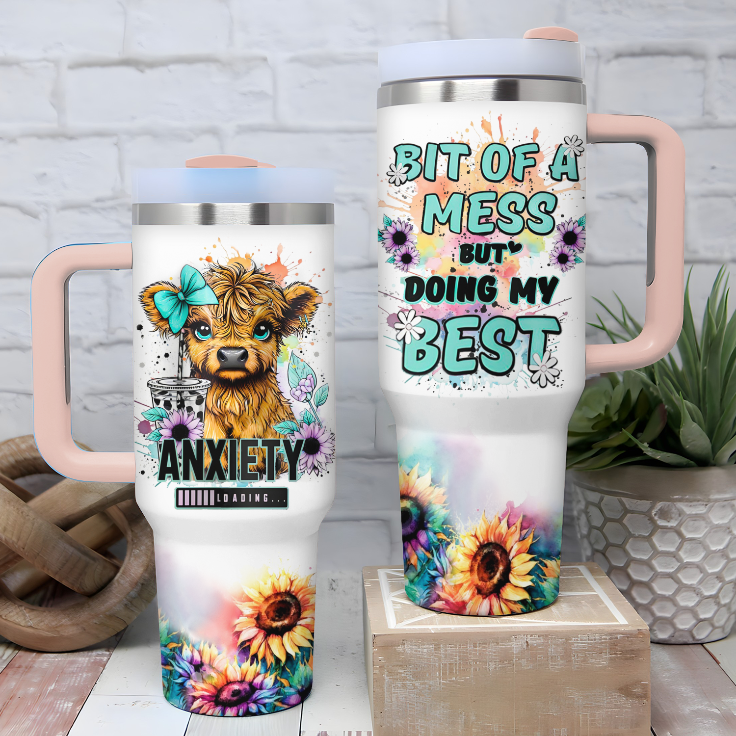 Cow Flower Custom Stanley Cup 40 oz 30 oz Tumbler With HandleTVC2301725 - Image 2