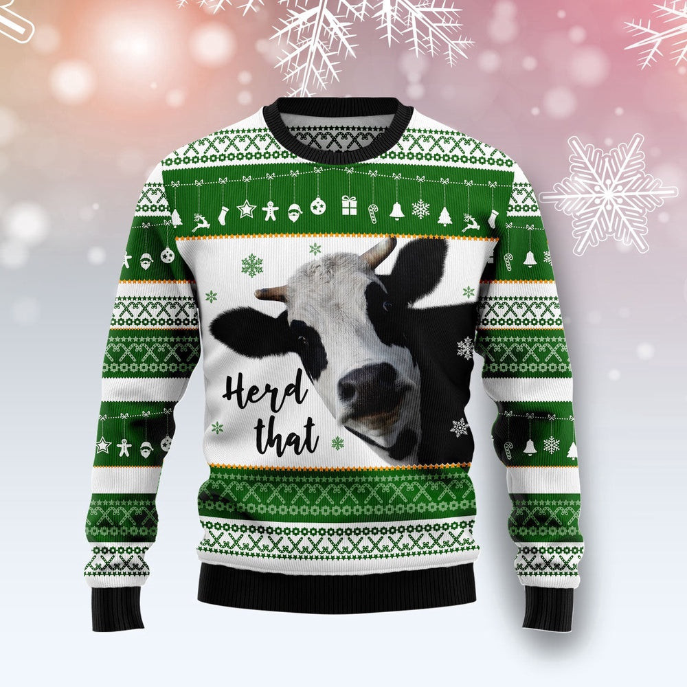 Cow Herd That Ugly Christmas Sweater Gift For Christmas