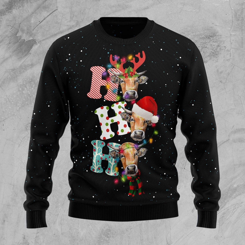 Cow Ho Ho Ho Ugly Christmas Sweater Gift For Christmas