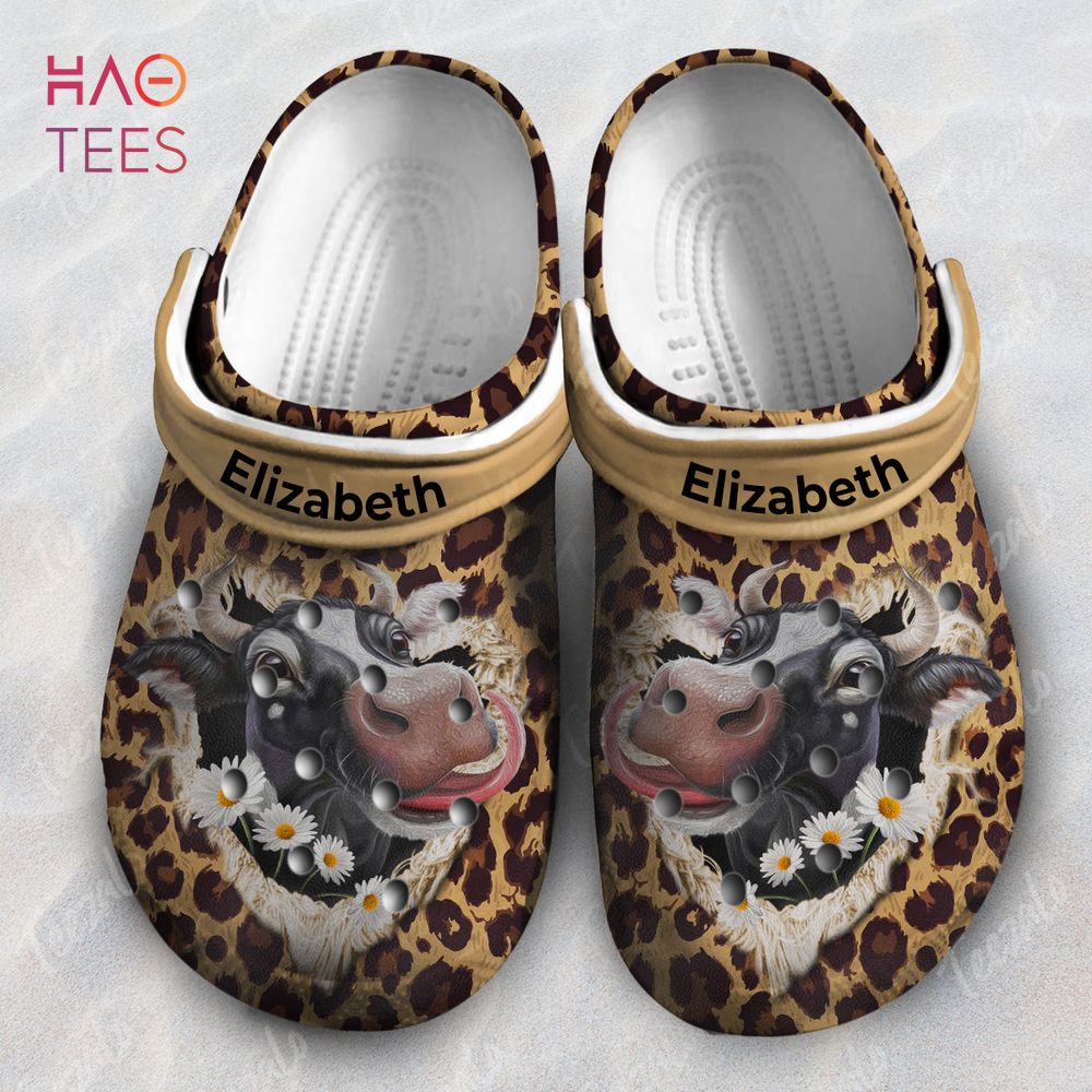 Cow Hole Leopard Animal Crocs Crocband Clogs Shoes Comfortable For Men Women and Kids