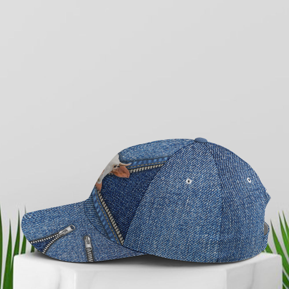 Cow Jean Zipper Style Baseball Cap Trucker Hats Custom Hats Gifts For Men & Women