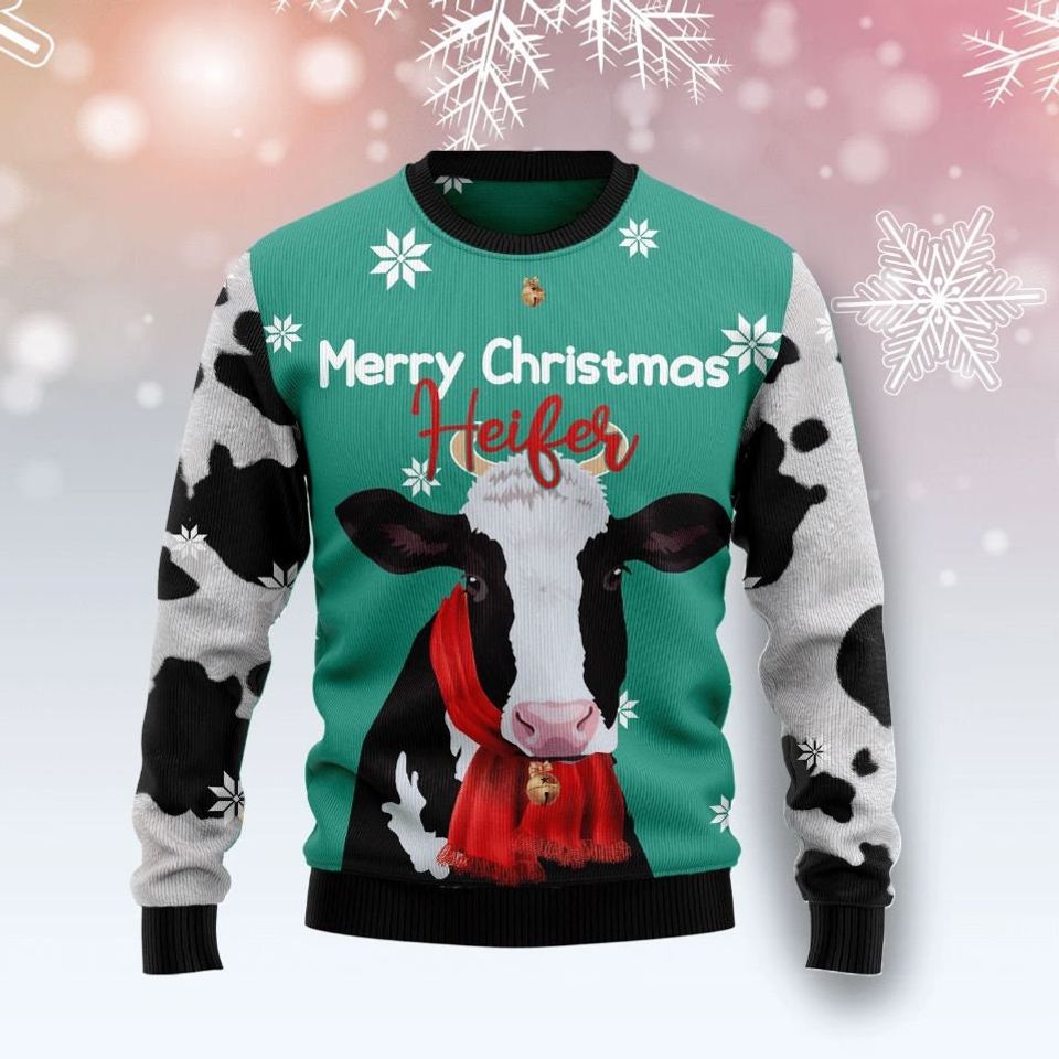 Cow Merry Christmas Heifer Ugly Christmas Sweater