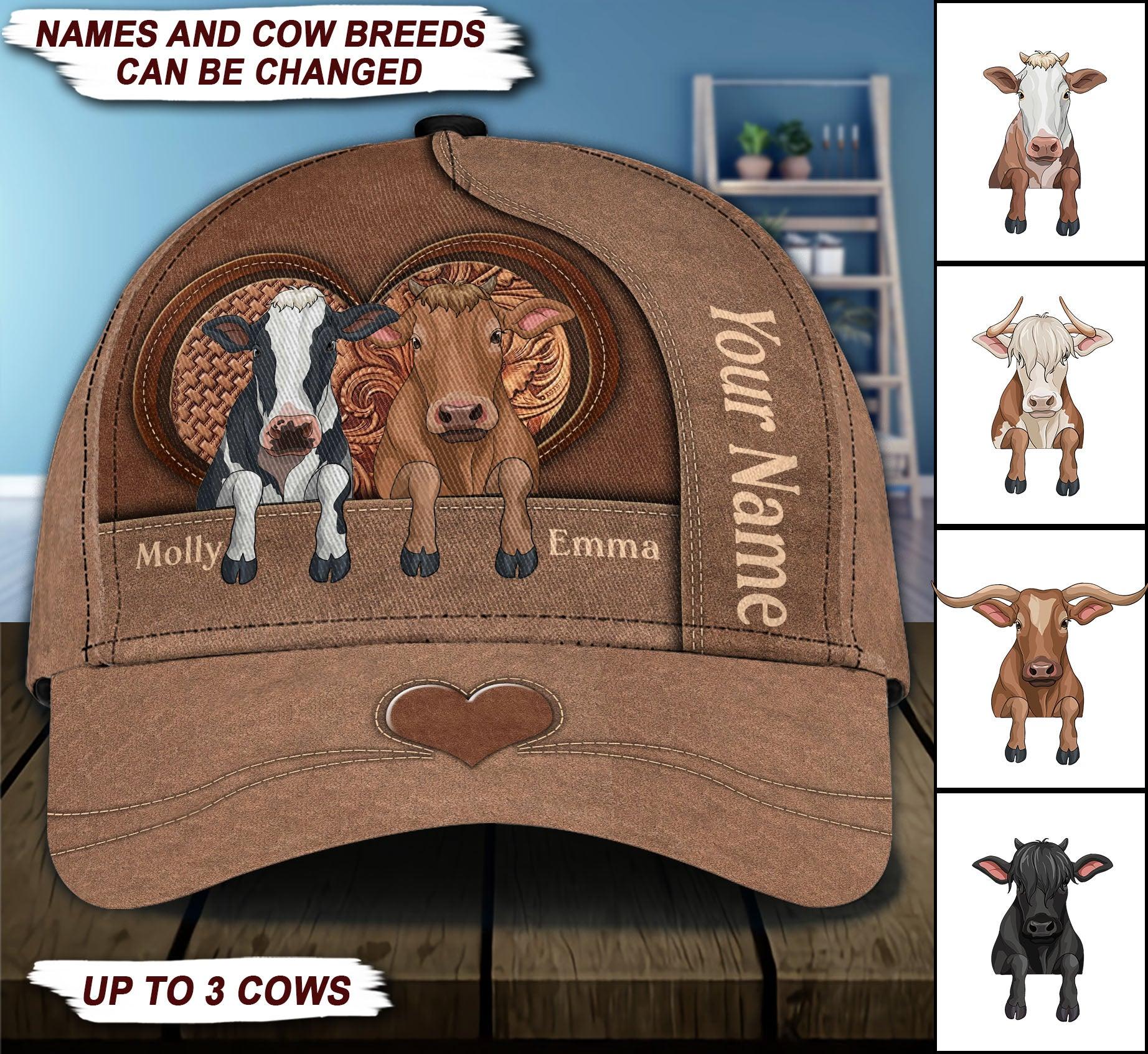 Cow Personalized Classic Cap, Personalized Gift for Farmers, Cow Lovers, Chicken Lovers Trucker Hats Custom Hats Gifts For Men & Women