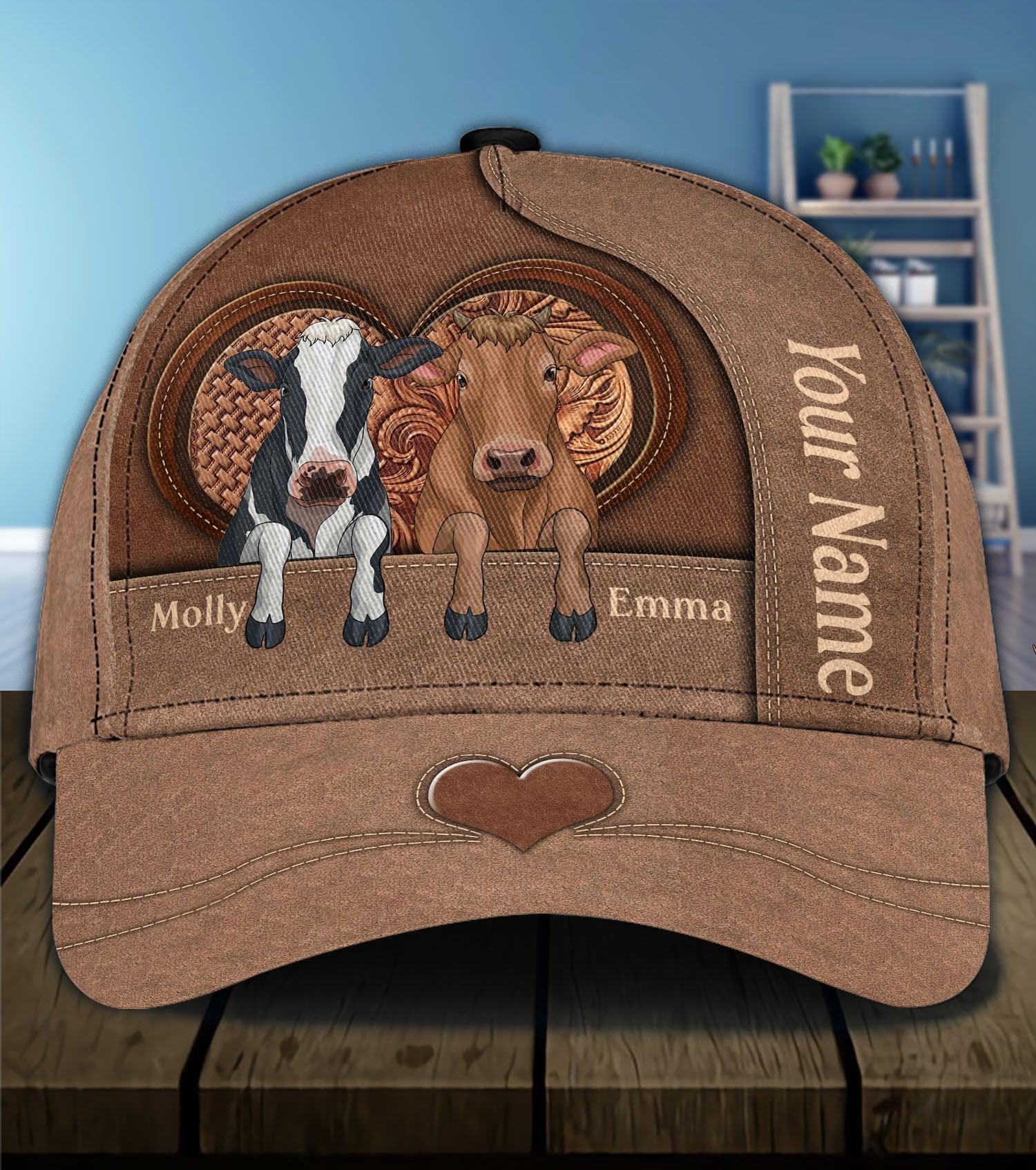 Cow Personalized Classic Cap, Personalized Gift for Farmers, Cow Lovers, Chicken Lovers Trucker Hats Custom Hats Gifts For Men & Women