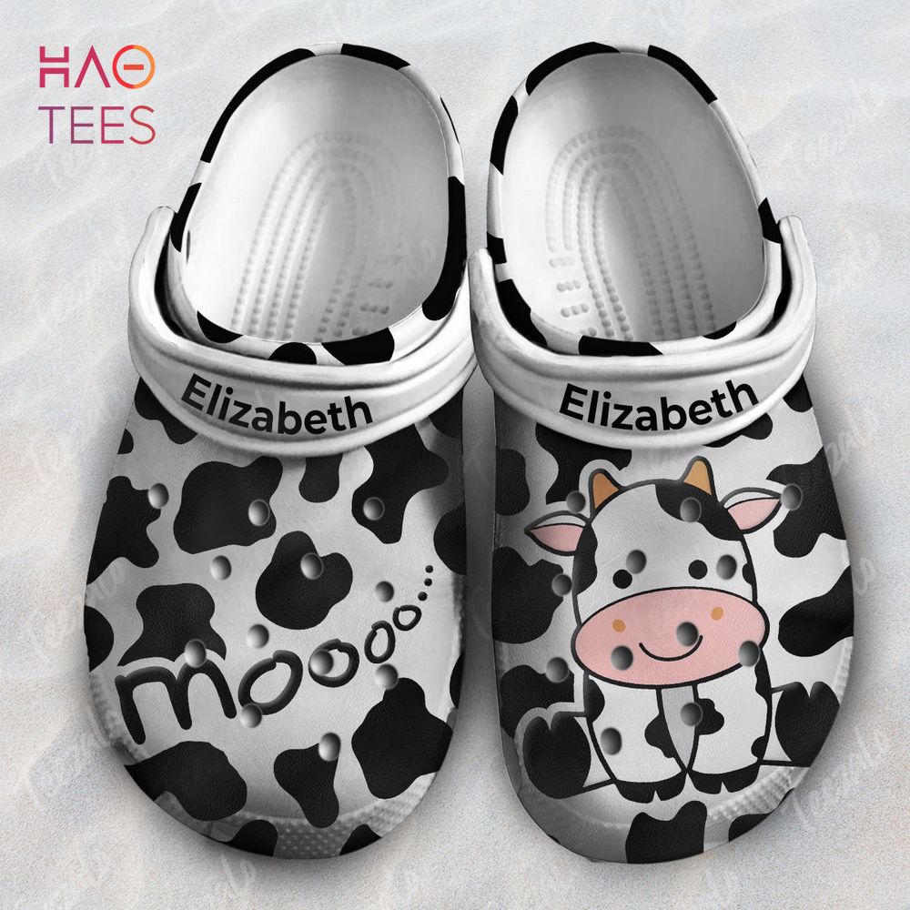 Cow Print Moo Animal Crocs Crocband Clogs Shoes Comfortable For Men Women and Kids