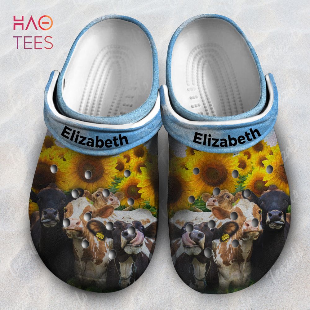 Cow Sunflower Animal Crocs Crocband Clogs Shoes Comfortable For Men Women and Kids