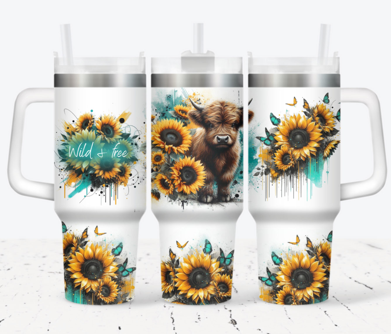 Cow Sunflower Custom Stanley Cup 40 oz 30 oz Tumbler With HandleTVC2301705