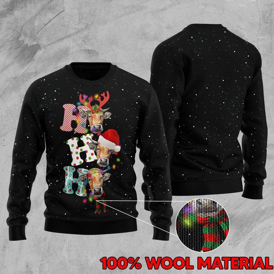 Cow Ugly Christmas Sweater Adult 3D Funny Matching for family