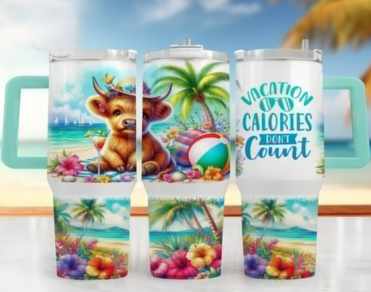 Cow Vacation Beach Custom Stanley Cup 40 oz 30 oz Tumbler With HandleTVC2301759