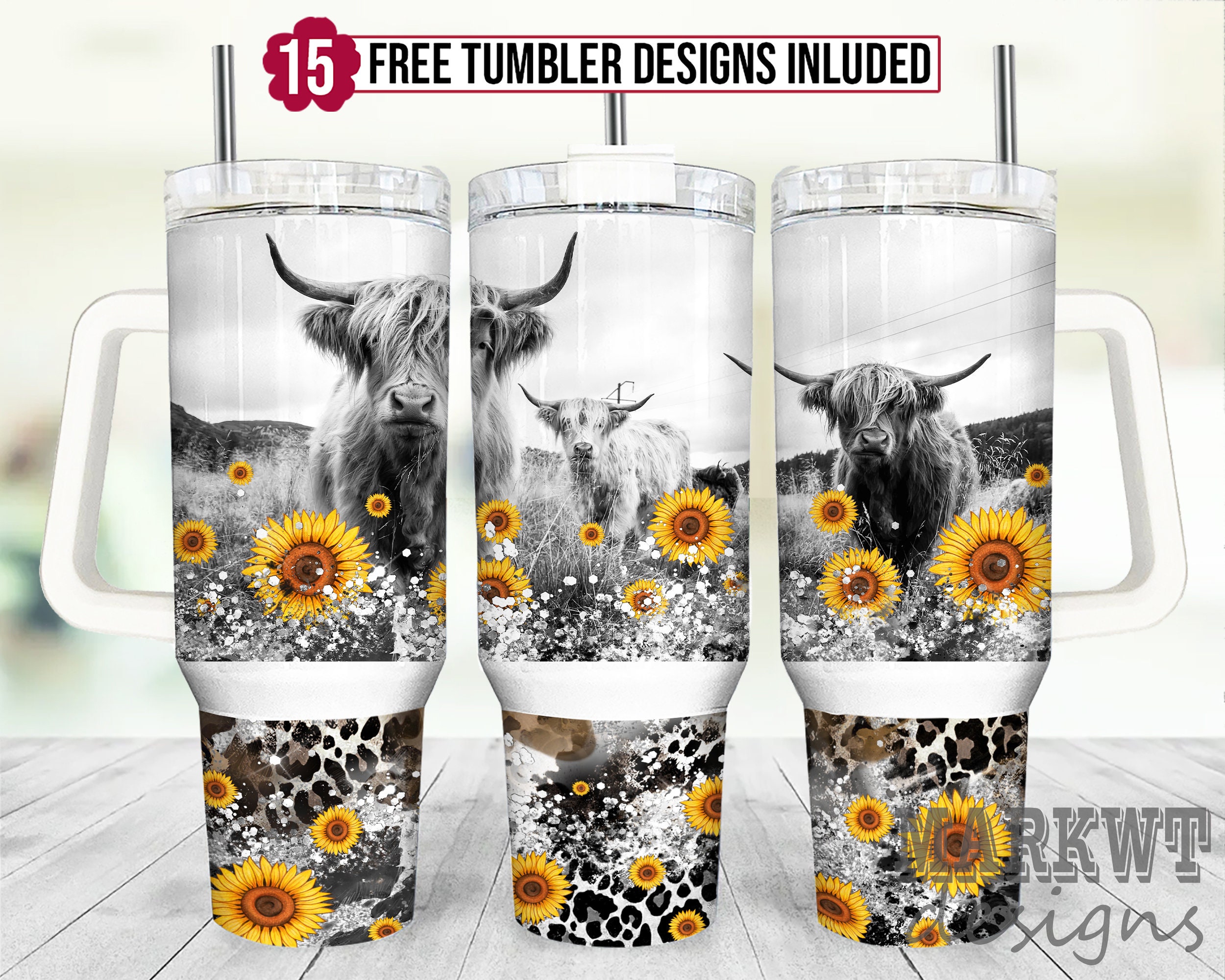 Cow with Floral Custom Stanley Cup 40 oz 30 oz Tumbler With HandleTVC2301954