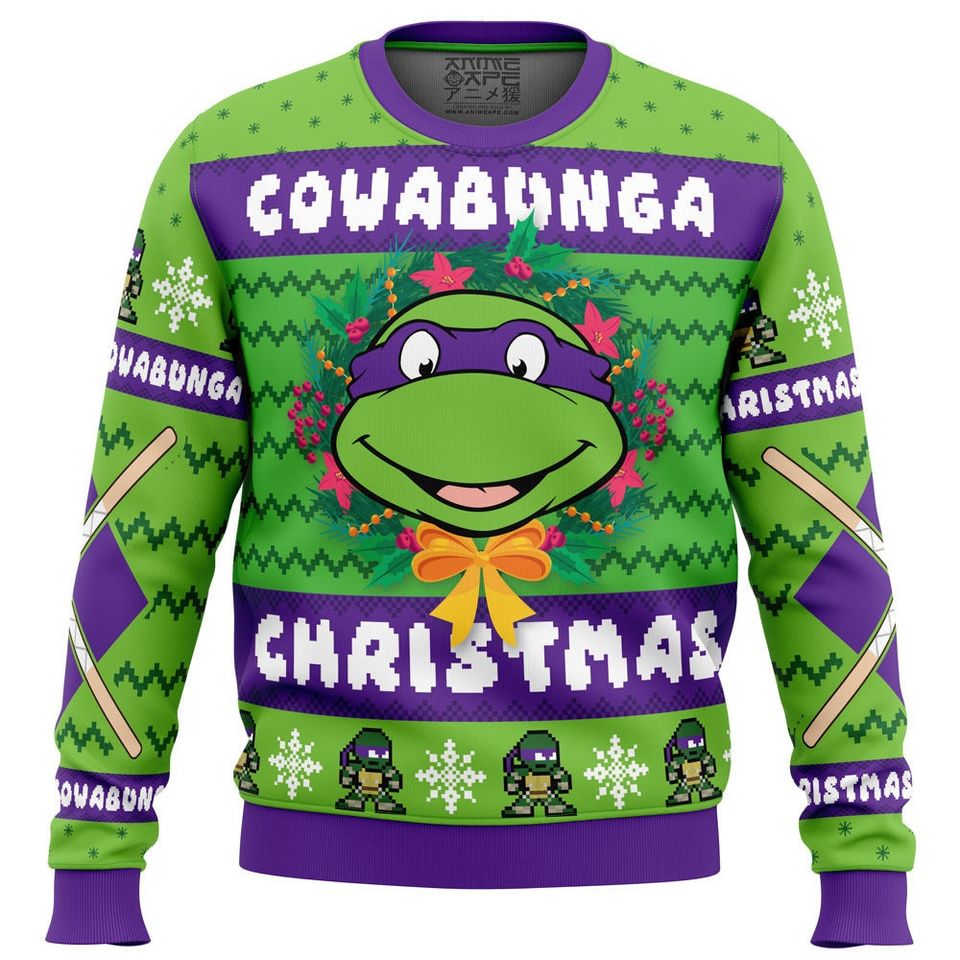 Cowabunga Donatello Christmas TMNT Ugly Sweater