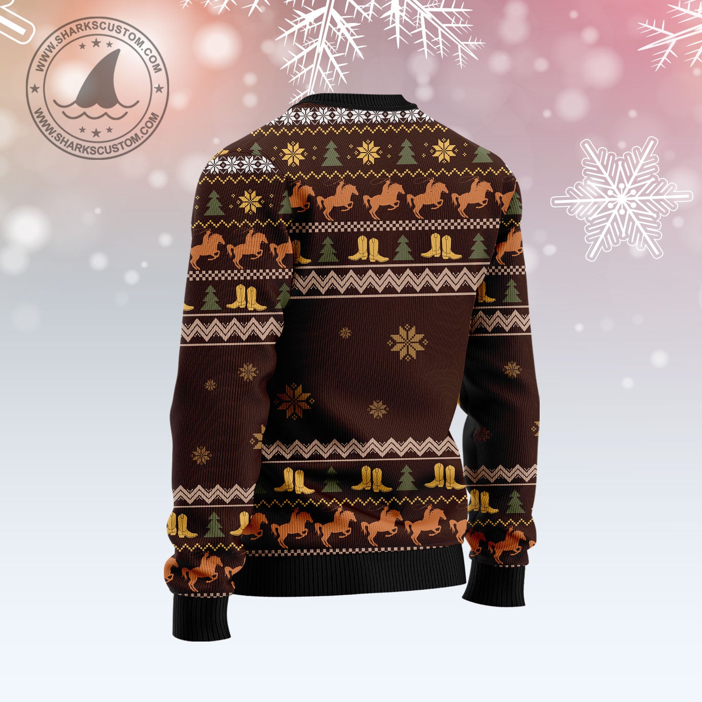 Cowboy Boots Christmas Ugly Christmas Sweater - Image 2