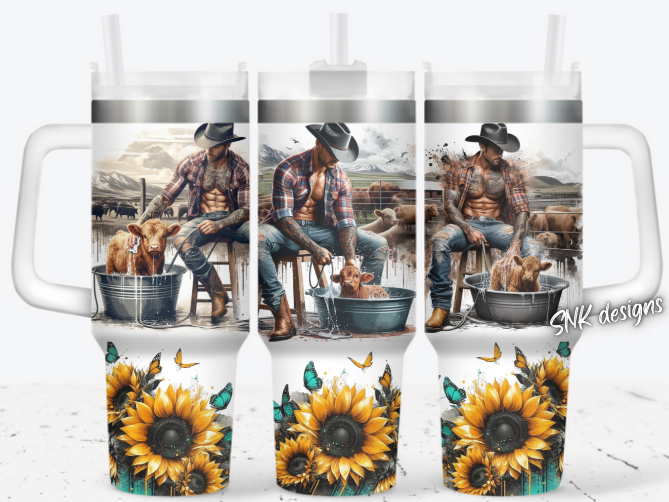 Cowboy Sunflower Custom Stanley Cup 40 oz 30 oz Tumbler With HandleTVC2301705