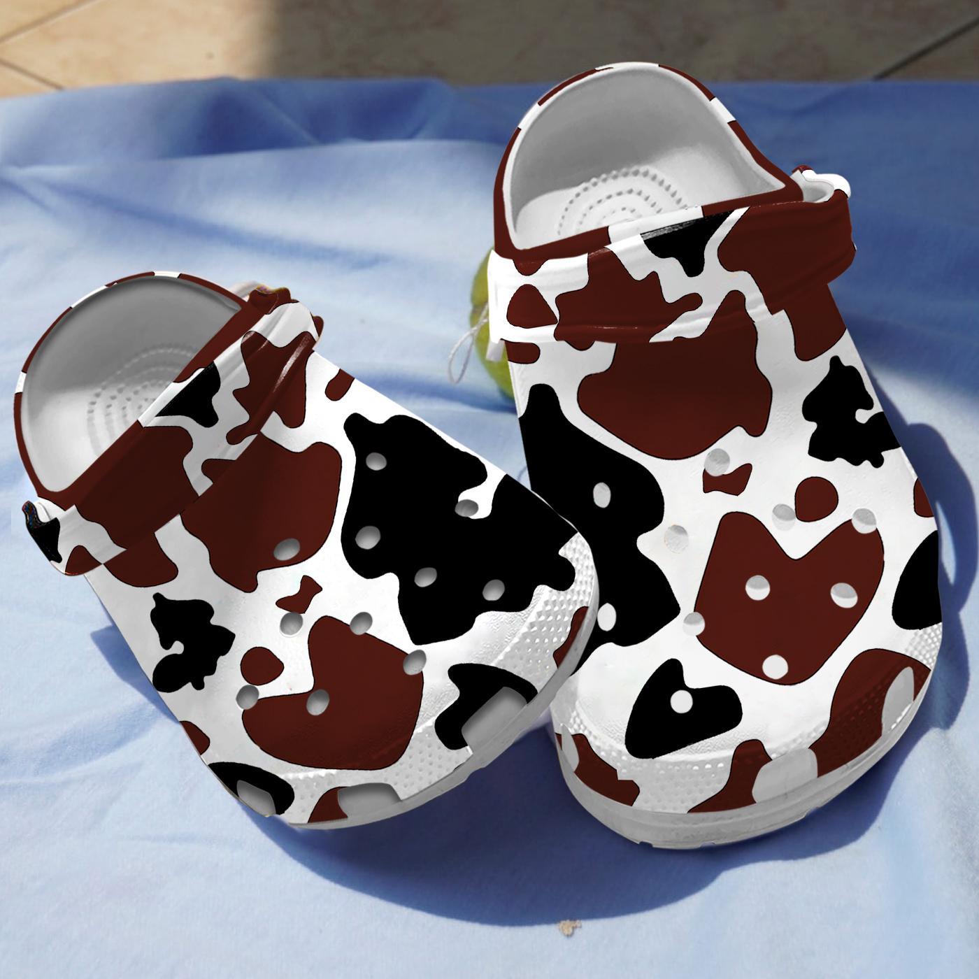 Cows Cowhide Crocs Crocband Clogs Shoes Comfortable For Men Women and Kids