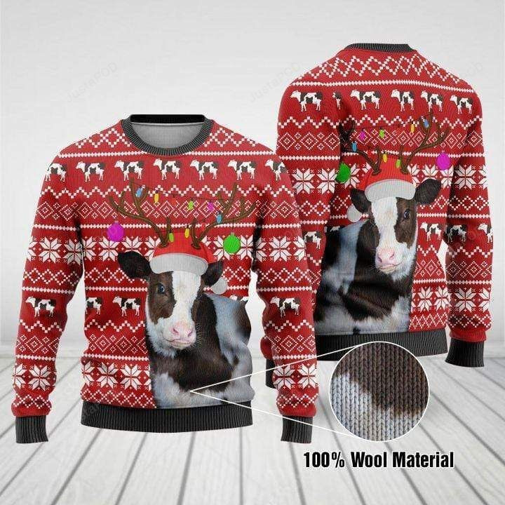 Cows So Cute Merry Christmas Ugly Christmas Sweater Adult 3D Funny Matching for family