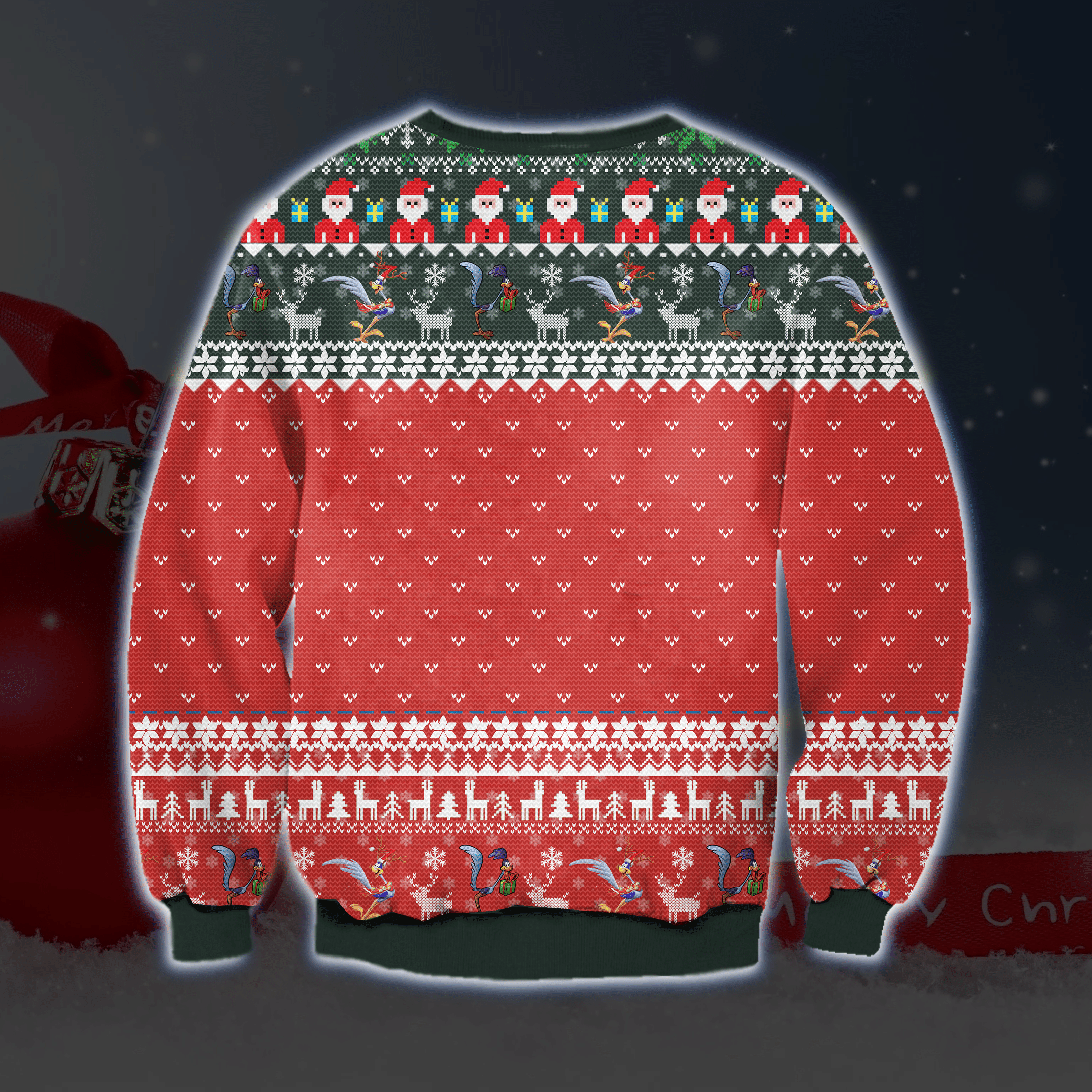 Coyote And The Road Runner Ugly Christmas Sweater Adult 3D Funny Matching for family - Image 2