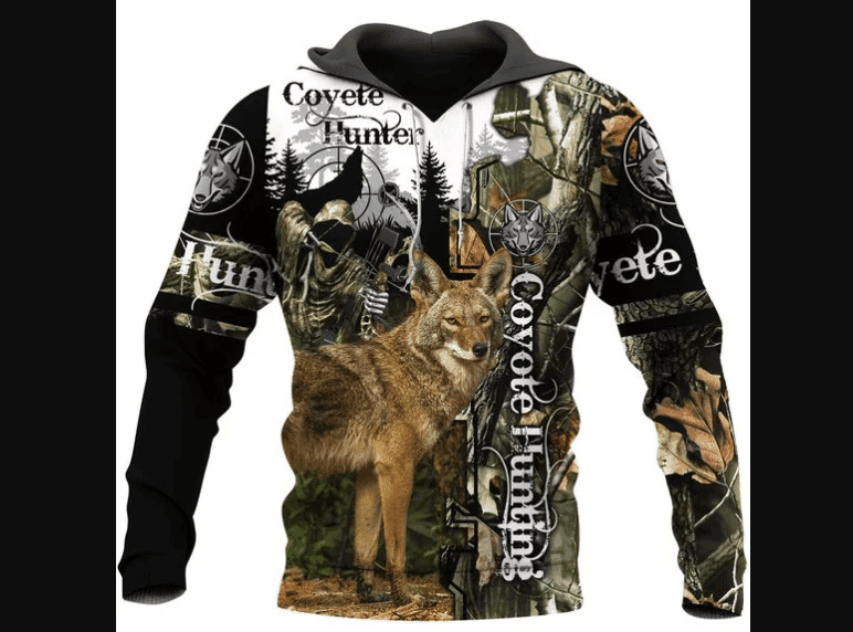 Coyote Hunting Camo 3D All Over Print Hoodie, Zip Hoodie