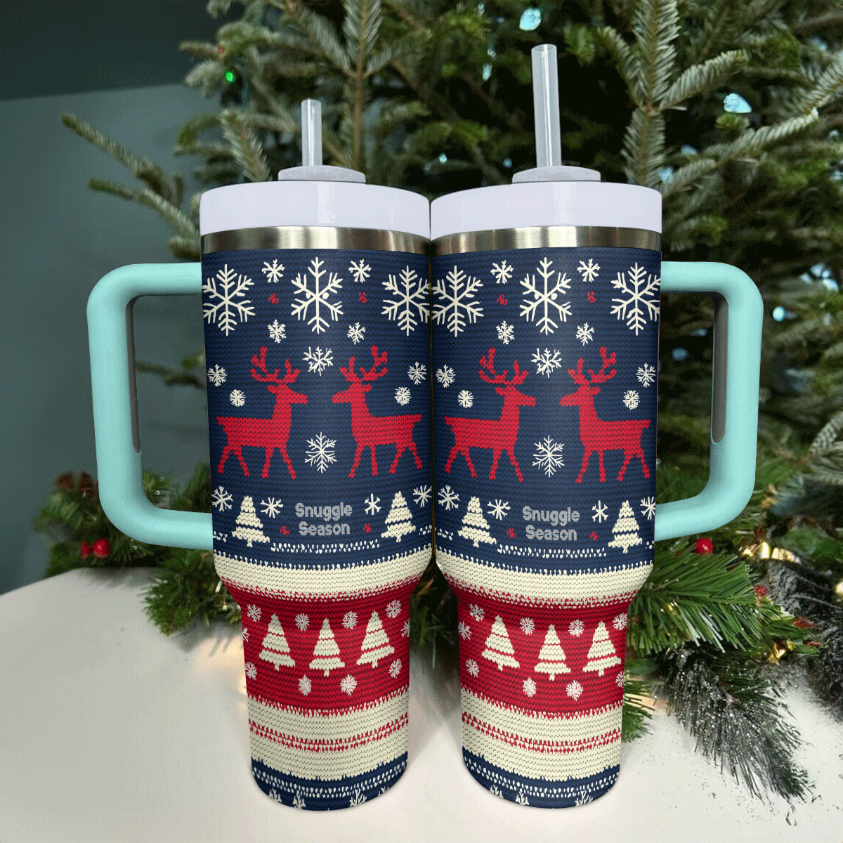 Cozy Christmas Knit Custom Stanley Cup 40 oz 30 oz Tumbler With HandleTVC2301500 - Image 3